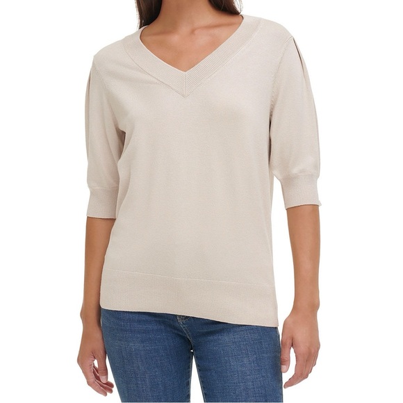 🆕 Women’s DKNY Puff Sleeve Sweater - Picture 2 of 10